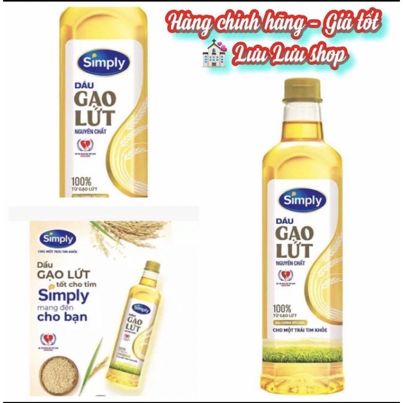 Dầu Gạo Lứt nguyên chất Simply 1l
