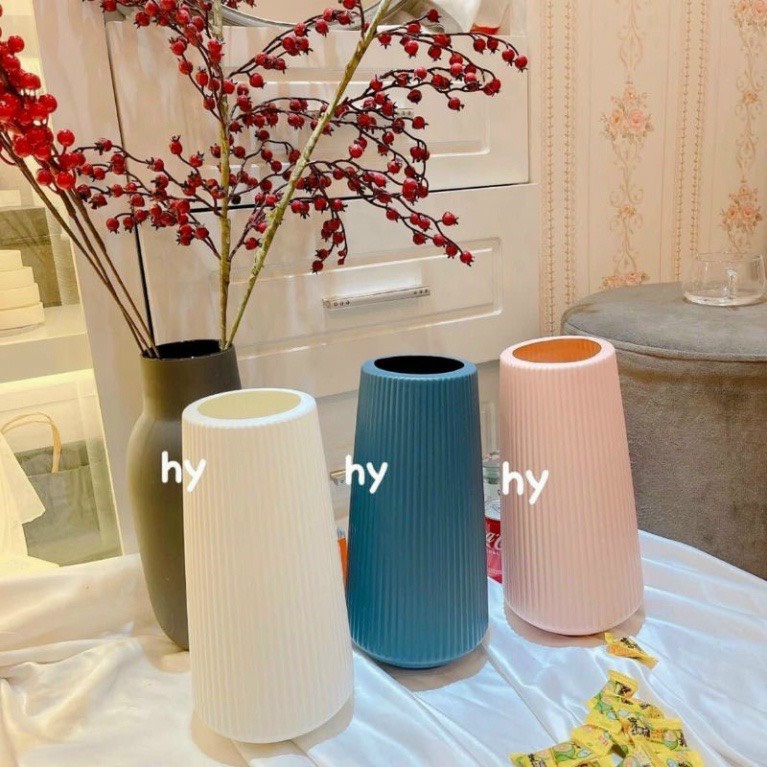 Bình hoa nhựa giả gốm phong các Bắc Âu