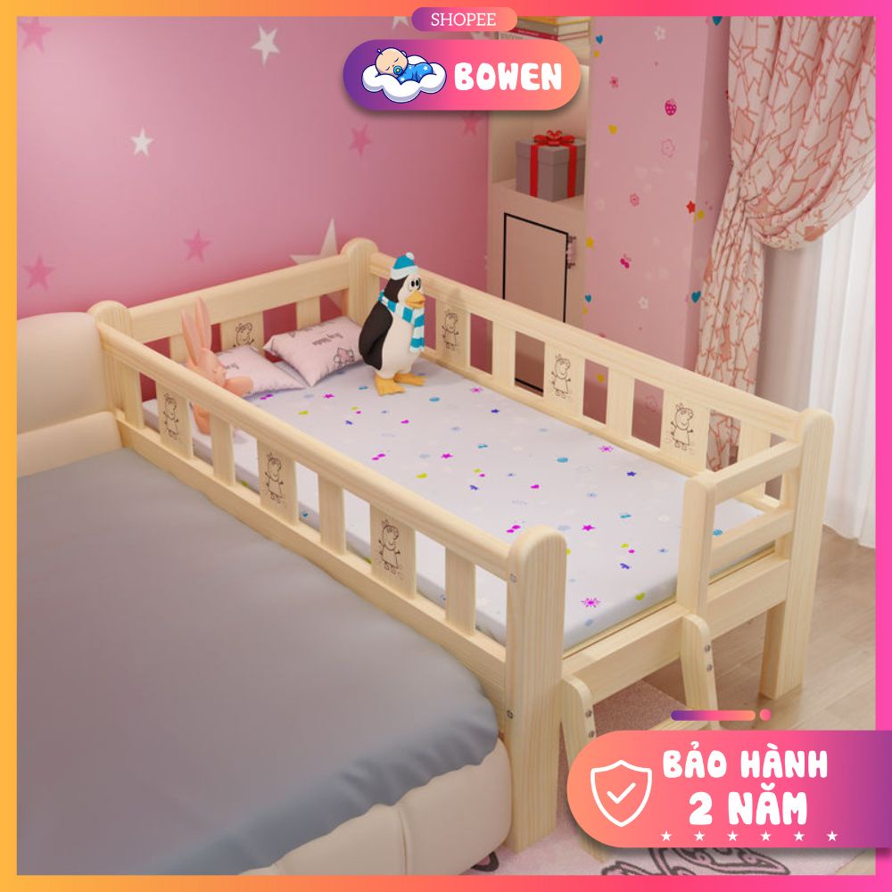 Giường Cho Bé ,Giường Ngủ Ghép Với Giường Bố Mẹ Kèm Thanh Chắn Kích Thước 150x70x40cm