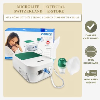 Máy Xông Họng , Hút Mũi 2 Trong 1 Cao Cấp Omron DuoBaby - Chính Hãng Italy