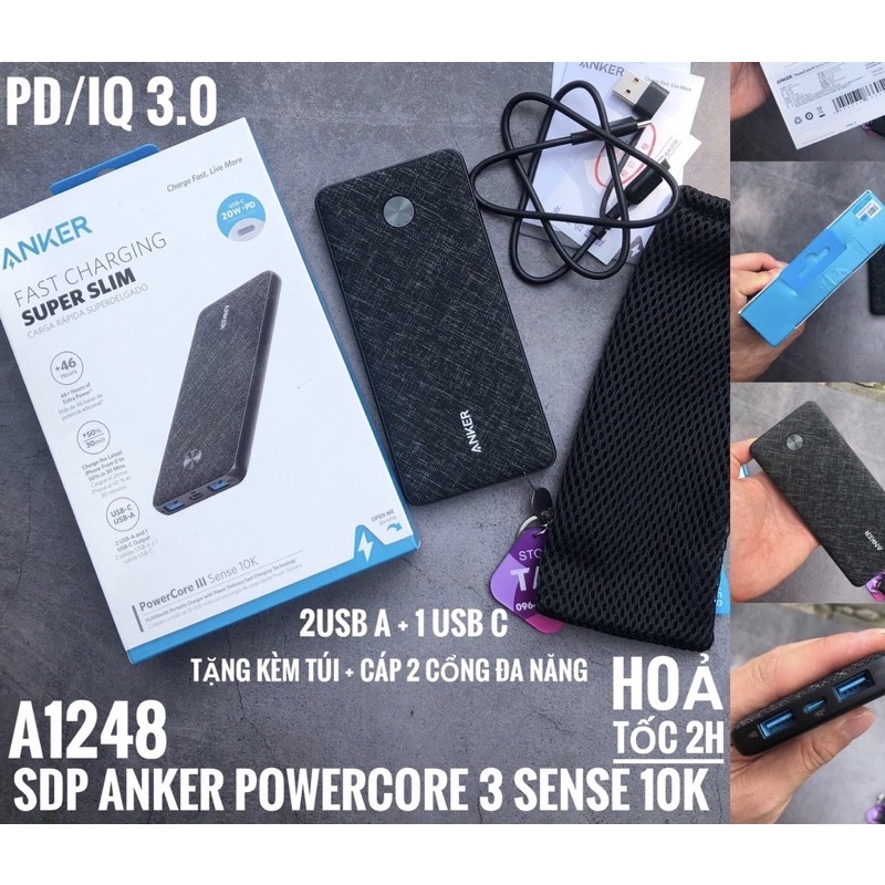 Pin sạc dự phòng ANKER PowerCore Slim 10000mAh PD - A1248