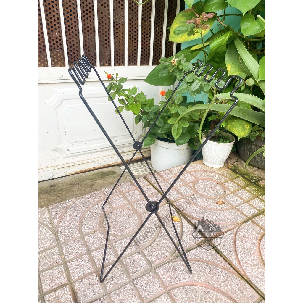 Giá treo túi đựng rác inox tiện dụng, khay treo túi rác du lịch, dã ngoại - Camping VietNam