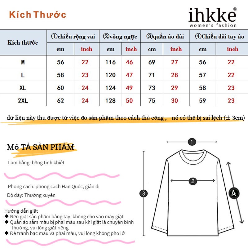 Áo sweater Ihkke oversize thời trang thu đông phong cách vintage cho nữ | BigBuy360 - bigbuy360.vn