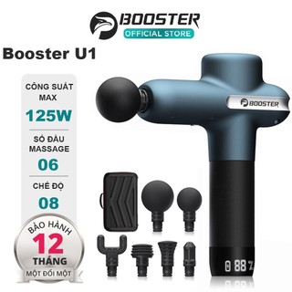 Máy massage cầm tay booster u1, súng massage gun thư giãn cơ bắp trị liệu đau nhức mỏi -126w, 6 đầu, 8 tốc độ