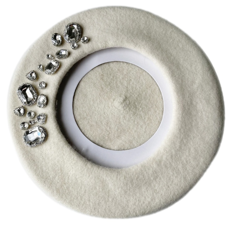 Mũ Beret Đính Đá Thời Trang Cho Nữ