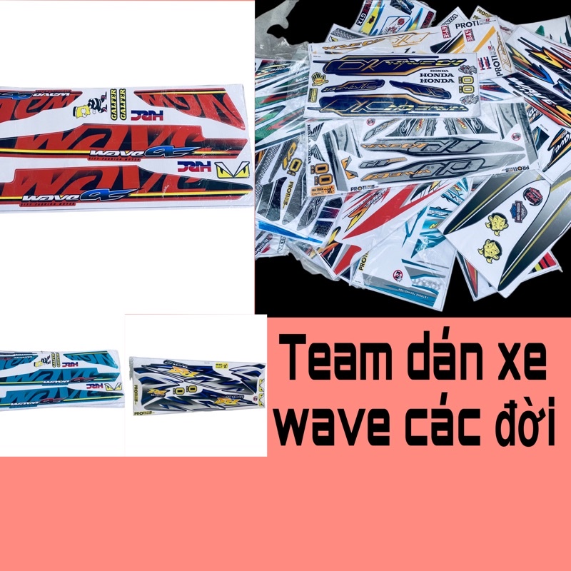 Tem Team Dán Xe Wave 110 50 100 Alpha 50cc S110 S100 Nhỏ Chế Rời Chống nước cao cấp