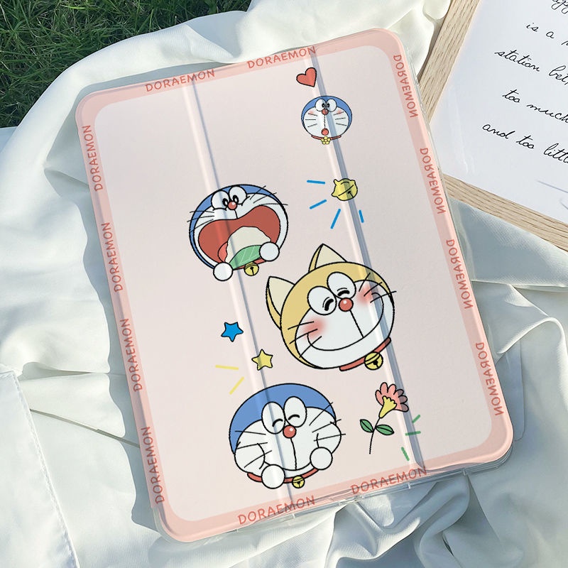 Ốp Máy Tính Bảng TPU Mềm Hình Doraemon Dễ Thương Có Khe Đựng Bút Cho iPad GEN7 / 8 / 9 Air4 Air5 Pro11 "Pro12.9" 2020 / 2021 mini6