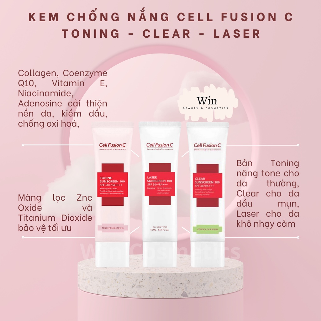 Kem Chống Nắng Cell Fusion C - Kcn Cell Fushion Clear Sunscreen 50ml