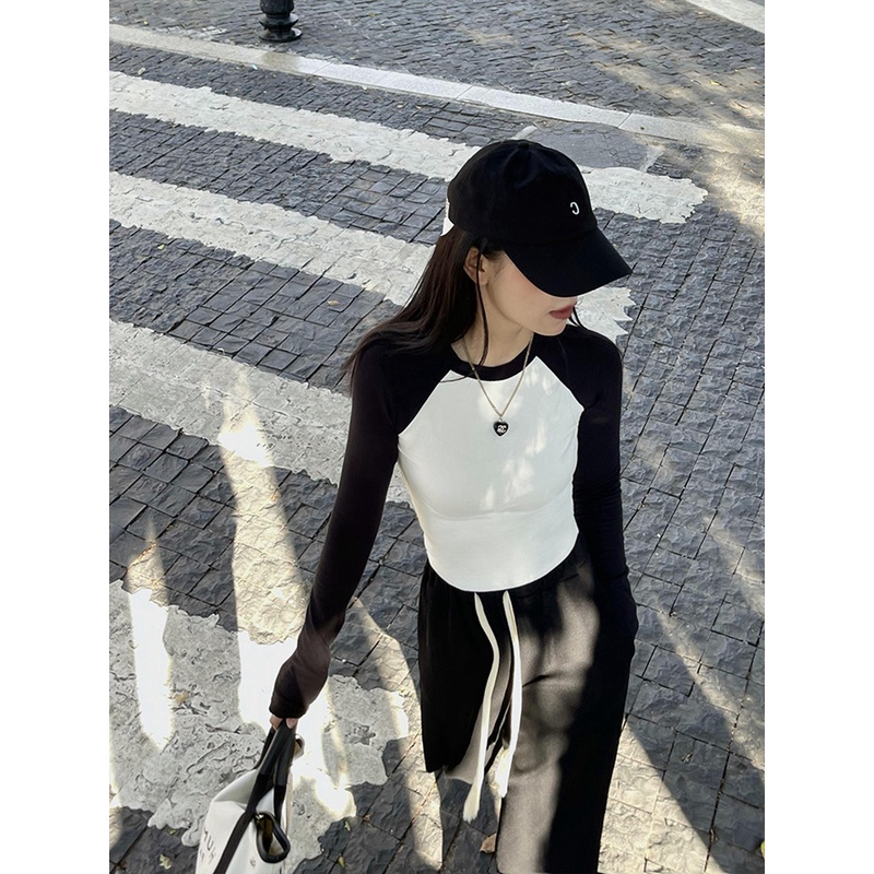 NRVP Áo thun nữ dài tay dáng rộng thời trang Hàn Quốc