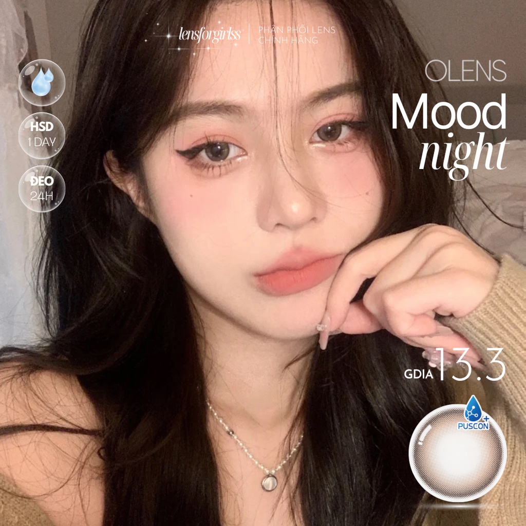 Kính áp tròng 1 NGÀY MOODNIGHT BROWN chính hãng OLENS | Lens 1 ngày