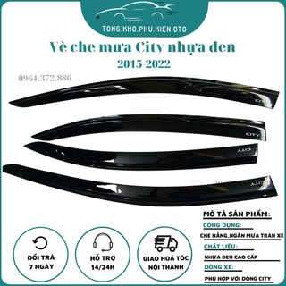 Vè che mưa xe Honda City 2015- 2021,2022 nhựa đen cao cấp