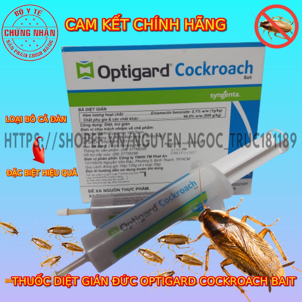 Optigard Cockroach Bait (tuýp 30g) - Thuốc Diệt Gián Đức cứng đầu - đặc biệt hiệu quả (chính hãng)