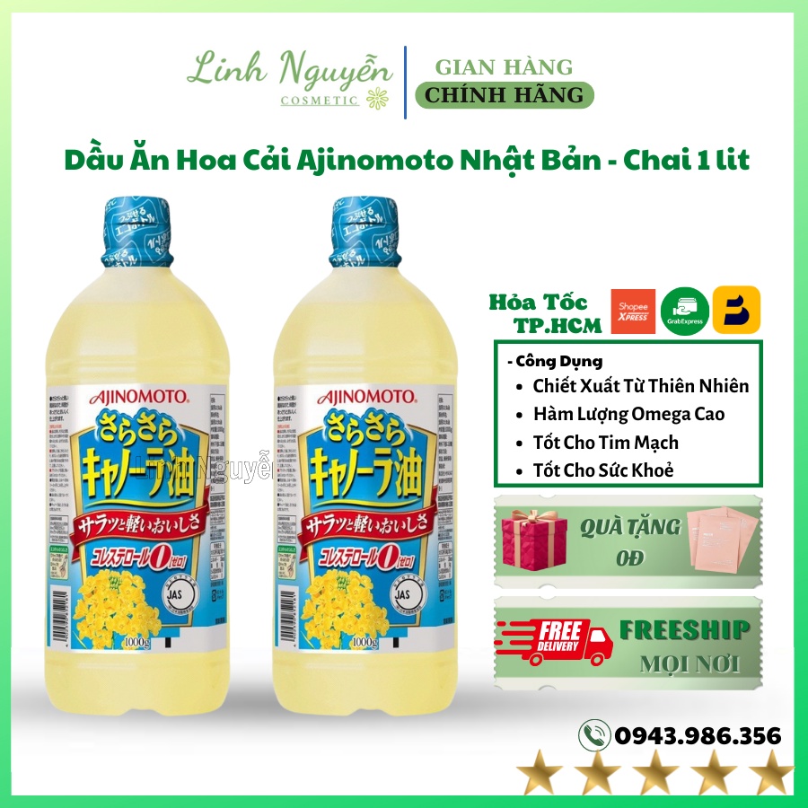 Dầu Ăn Hoa Cải Ajinomoto Nhật Bản - Chai 1 Lít