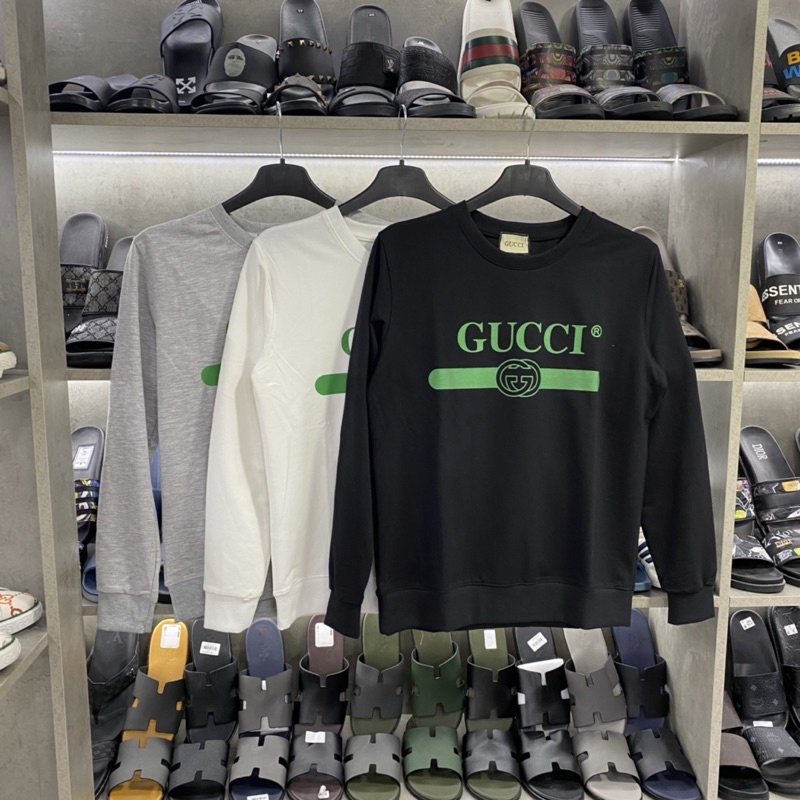 Áo nỉ gucci chữ ngực thu đông, áo thun dài tay gucci nam nữ giá rẻ 1250