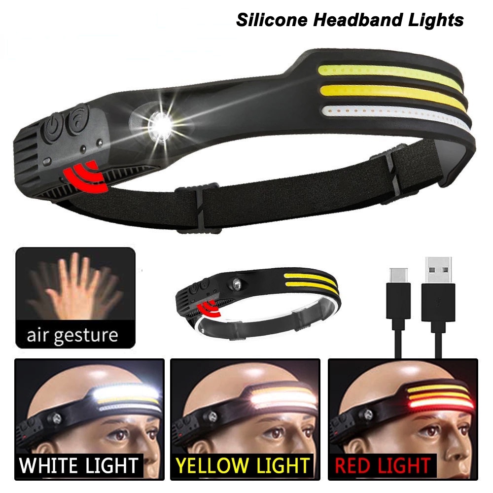 Đèn LED Đeo Đầu Đa Năng Bằng Silicone Chống Thấm Nước Kèm Sạc USB Tiện Dụng