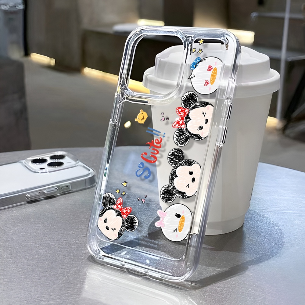 Ốp Điện Thoại Trong Suốt Họa Tiết Gấu Pooh / Minnie Cho iphone 14 Pro Max 14 Plus 13 11 12 7Plus X XR XS Max 8 7