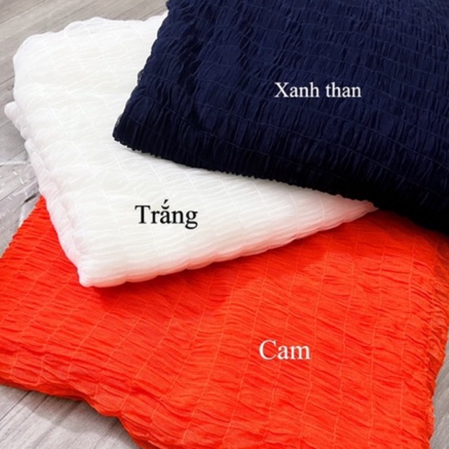 Vải lưới nhún 3 màu co giãn 4c hàng xuất dư mềm trong, kéo mạnh không bị giãn ly nhún