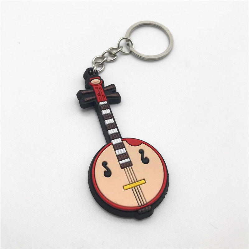 Móc Khóa Cao Su PVC Mềm Hình Đàn Guitar / Violin