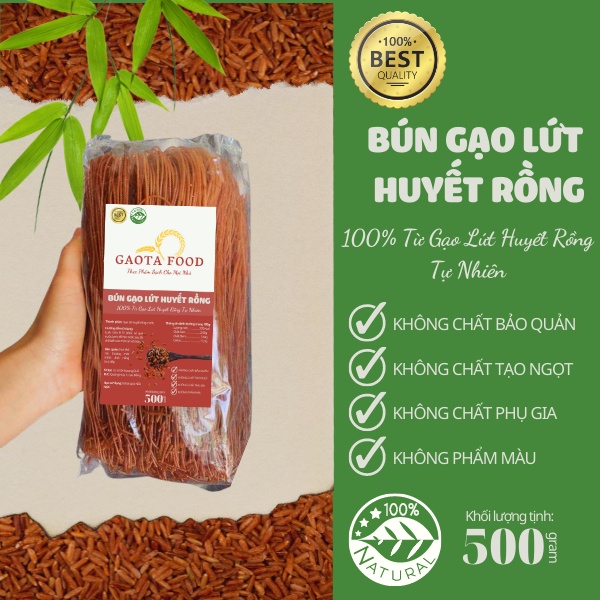 Bún Gạo Lứt Huyết Rồng Giảm Cân GAOTA 500G [Sỉ - Lẻ]