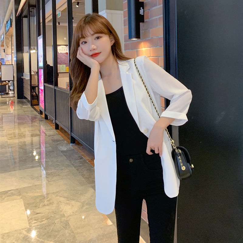 Áo Khoác Voan Tay Lửng Ôm Dáng Thời Trang Xuân Hè Hàn Quốc 2021 Cho Nữ