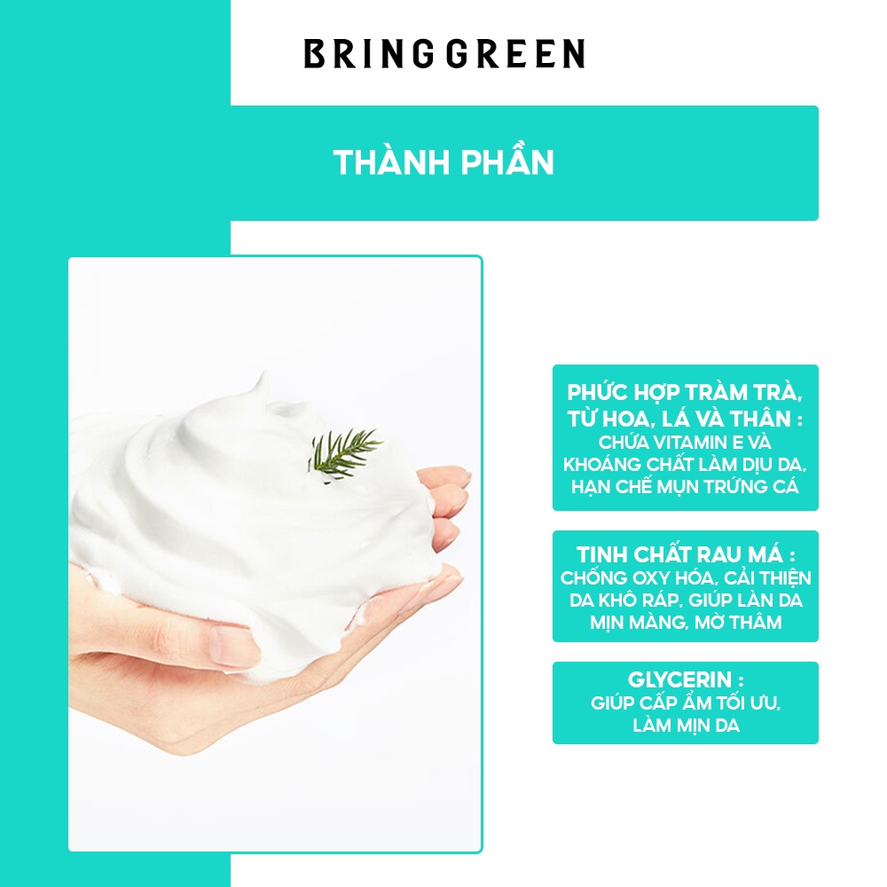 Sữa Rửa Mặt Ngừa Mụn Làm Dịu Da Tràm Trà Bring Green Tea Tree Cica Trouble Cleansing Foam 300ml