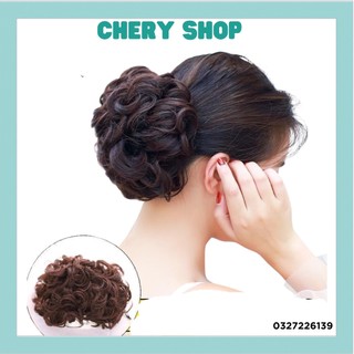 Tóc giả nữ đẹp búi PHU NHÂN cao cấp loại to làm bằng sợi to cao cấp