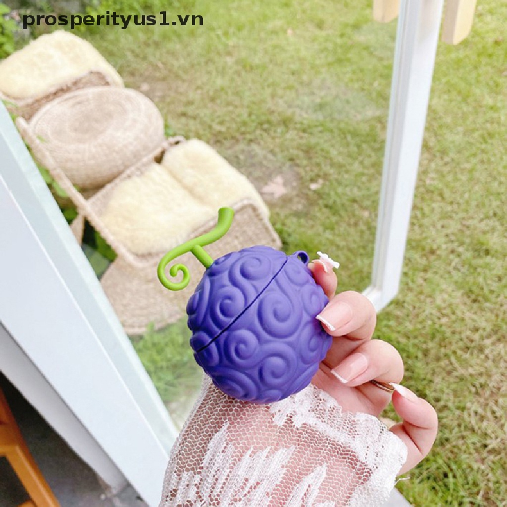 Vỏ Bảo Vệ Hộp Sạc Tai Nghe Airpods 1 2 Pro 3 2021 Bằng Silicon Hình Trái Cây Ác Quỷ Anime 1