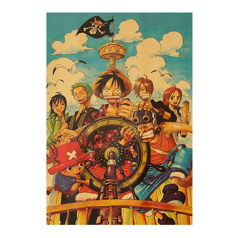 Poster One Piece A055 50.5*35 Giấy dán tường Anime siêu đẹp