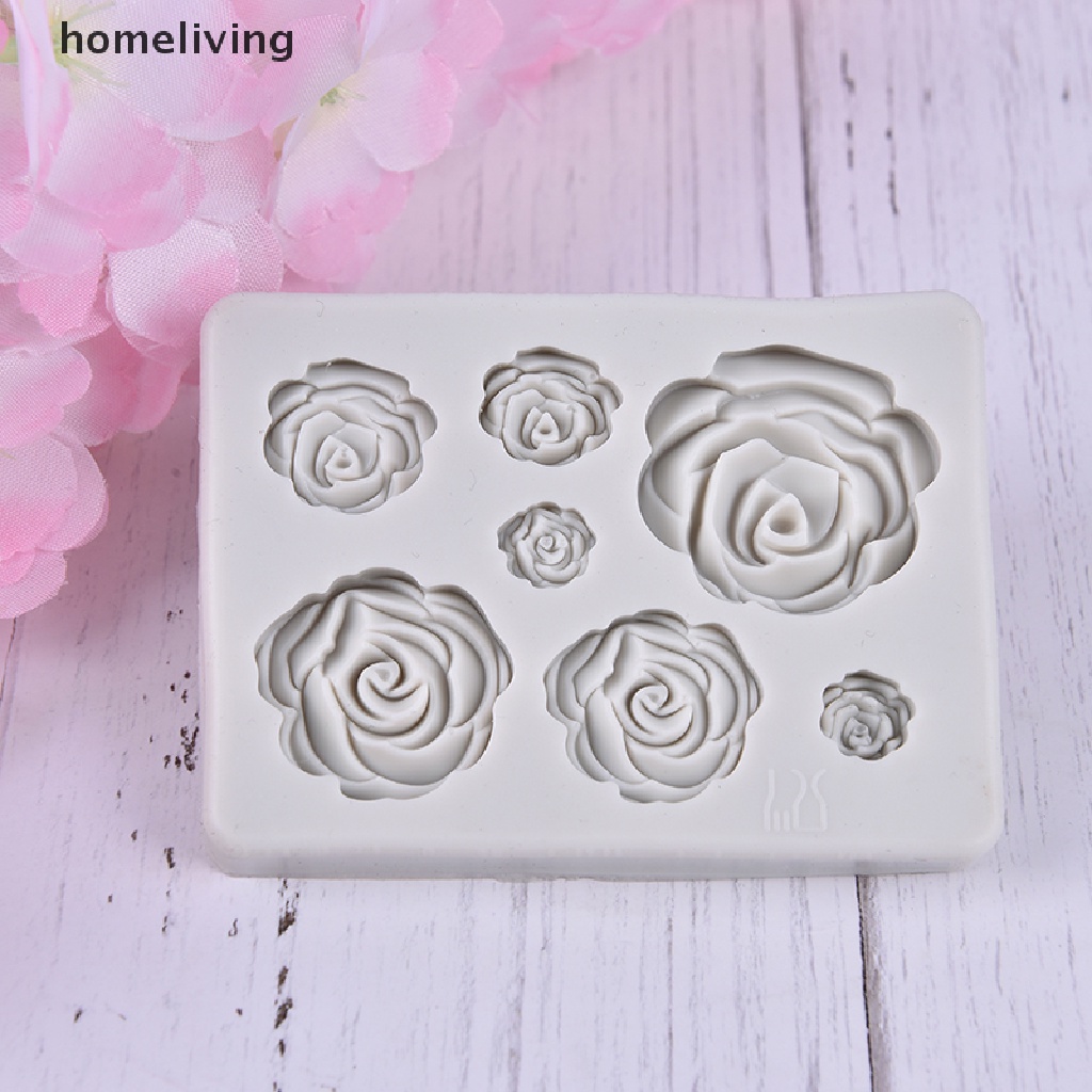 Khuôn Silicone Tạo Hình Hoa Hồng 3D Trang Trí Bánh