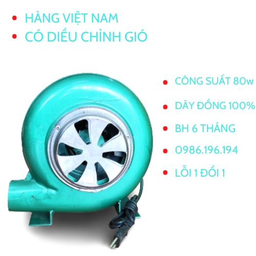 Hàng Việt Nam Chất Lượng Cao - Quạt hoả tốc 80W Tuấn Vân quạt thổi bếp . Có Điều Chỉnh gió