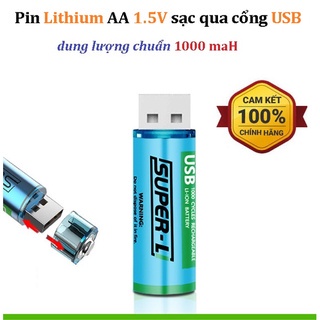 Pin Lithium AA 1.5V Super-L chính hãng JOHNSON ELETEK sạc qua cổng USB