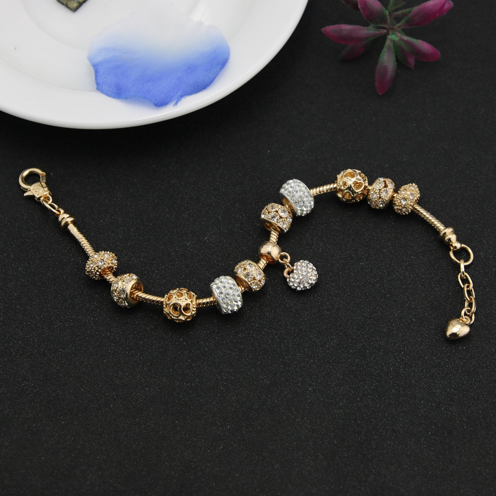 ❤zheting❤ Bộ Vòng Tay Chuỗi Hạt Xương Rắn Mạ Vàng KC Sáng Tạo Cho Nữ