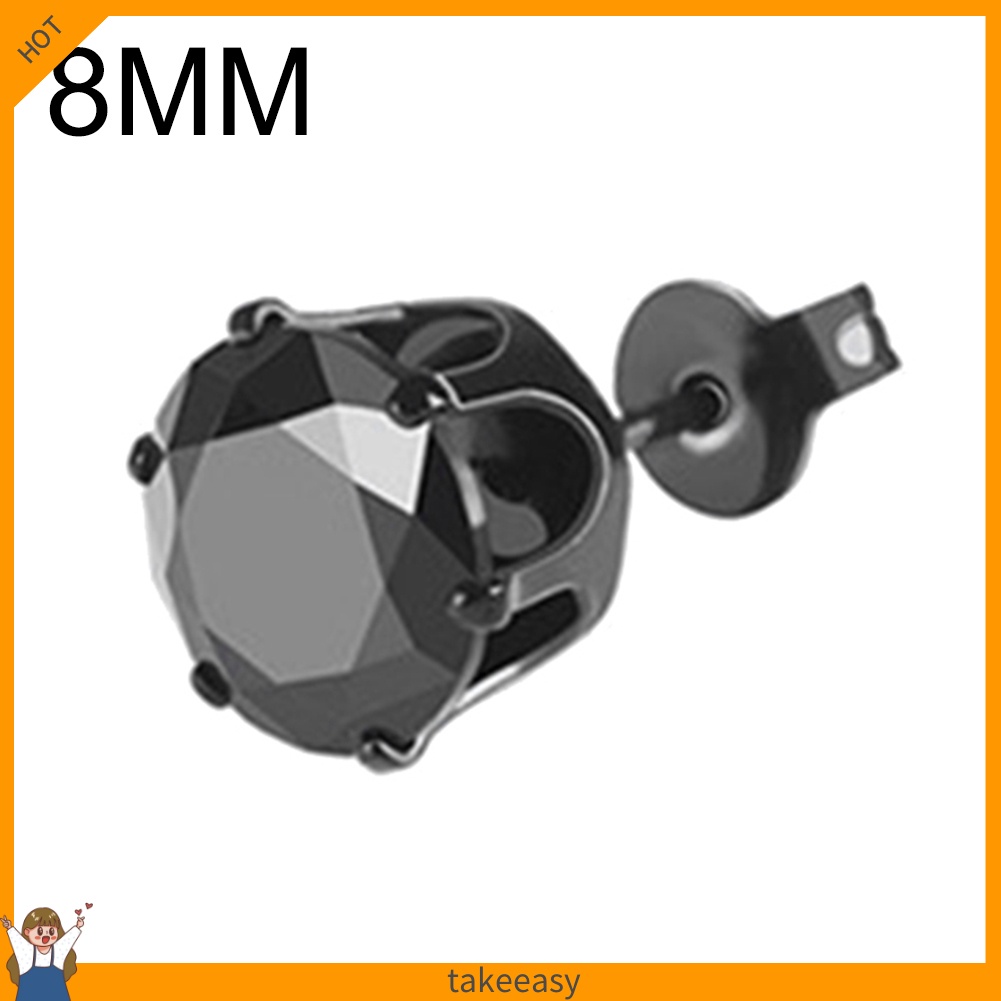 1 bông tai hình móng vuốt sáu màu đen 6/8mm phong cách punk cho nam và nữ