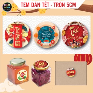 Tem tết decal dán tết 2023 - tròn 5cm