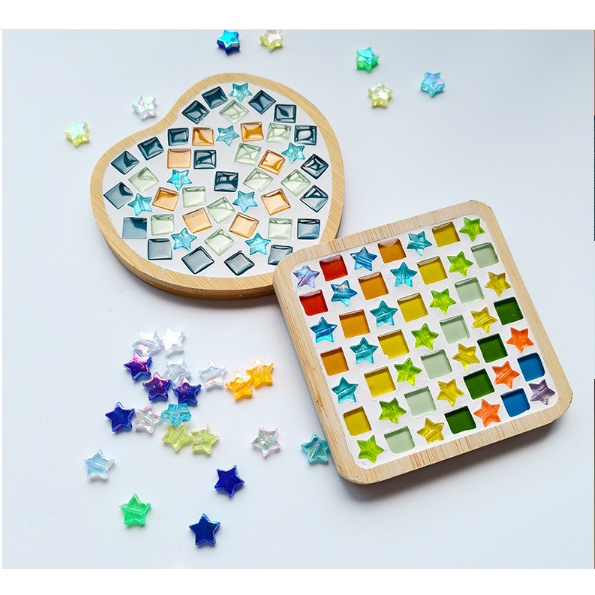 Hạt phụ kiện trang trí cùng mosaic hình lá, trái tim, ngôi sao - Tiệm Mahimaki