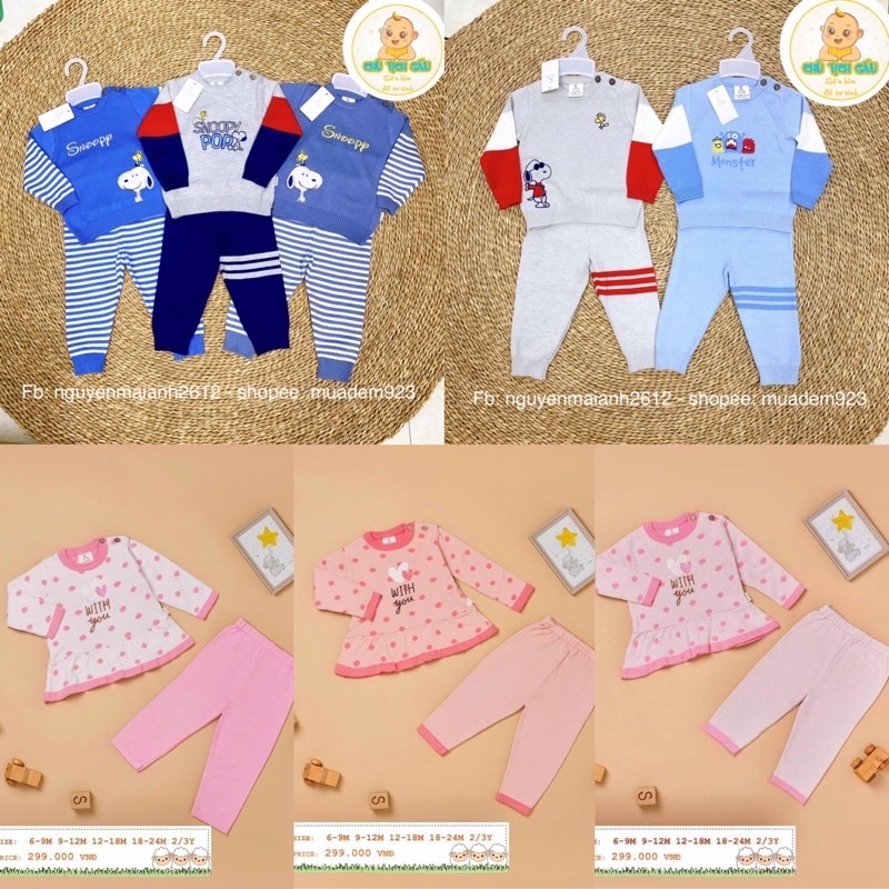 Bộ Len Lông Cừu Siêm Mềm Ấm Cho Bé 6m-3y