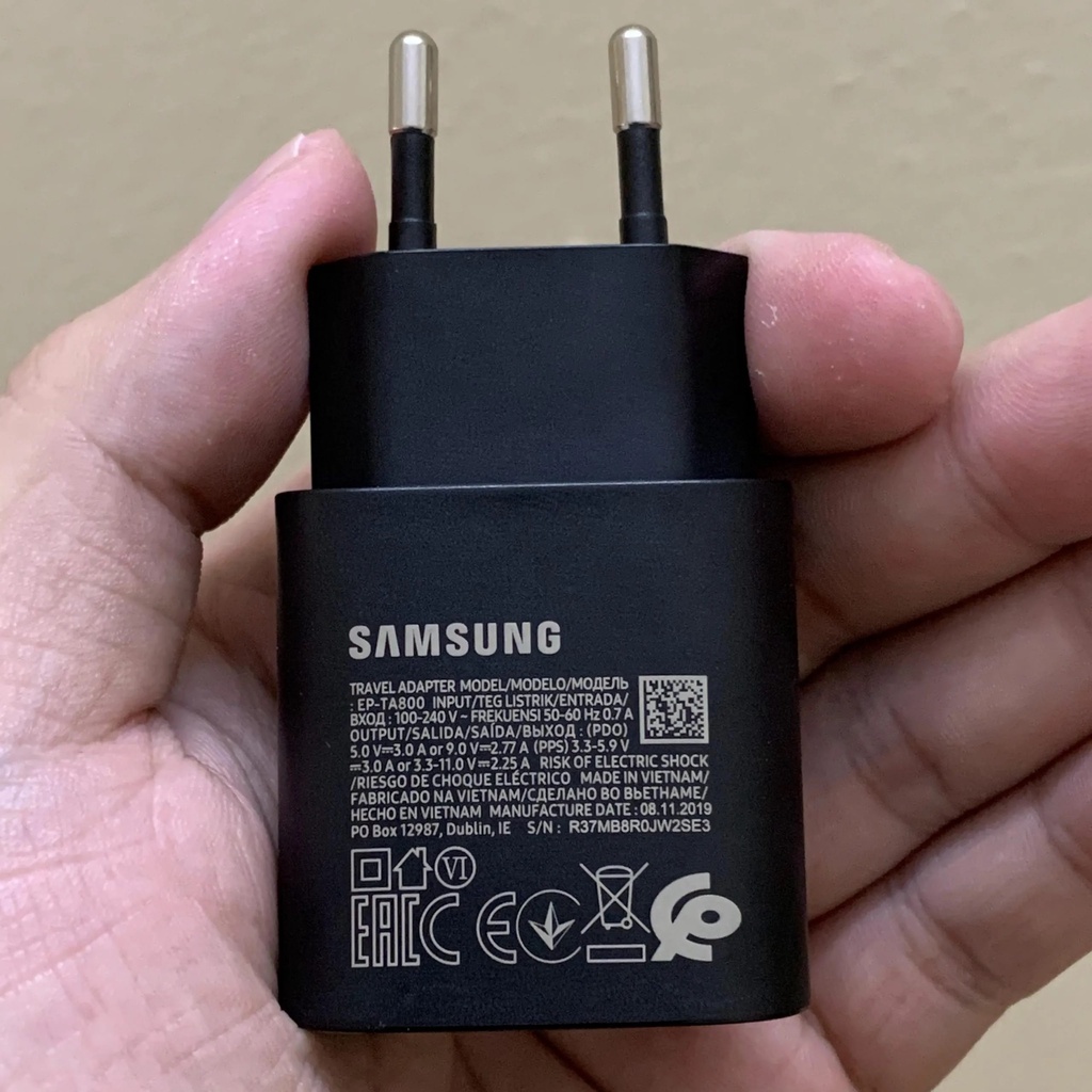 Bộ Sạc nhanh 25W zin máy Samsung Note 10 Plus, Note 10, Note 20, S20 và cáp zin Samsung 2 đầu Type C to Type C