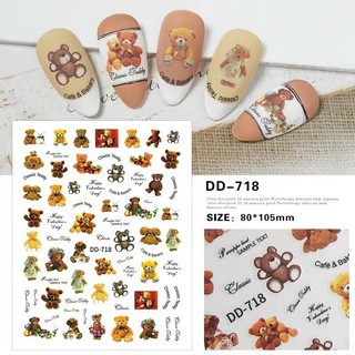 Sticker nhãn dán hoạt hình, icon hoa cúc, logo thương hiệu, noel, dễ thương trang trí móng tay chân.