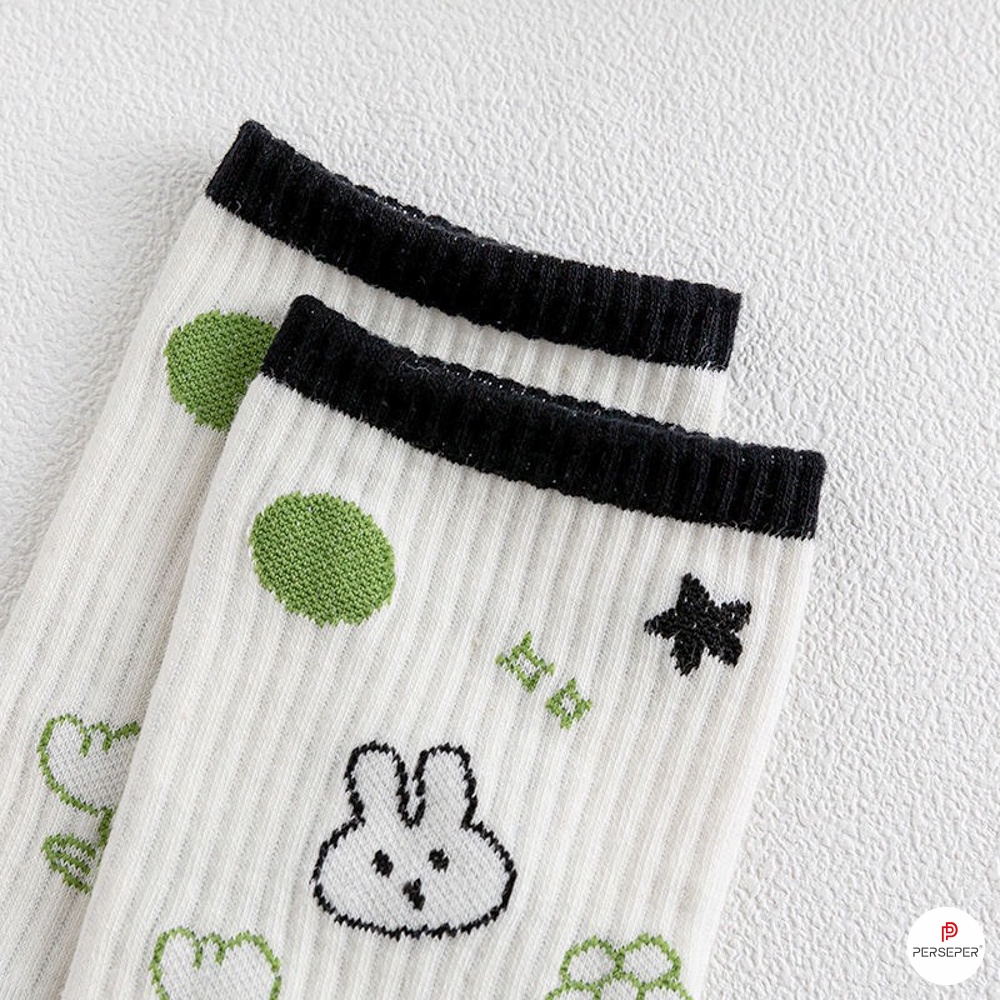 Tất cổ cao nữ phong cách hàn quốc, tất nữ set 5 đôi họa tiết dễ thương - Sope Shop