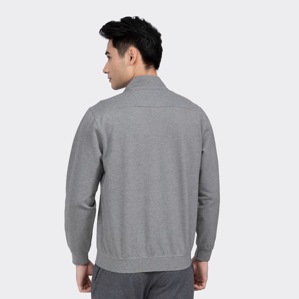 Áo khoác nỉ Insidemen cổ trụ bo gấu có túi   màu xám IJK006W2