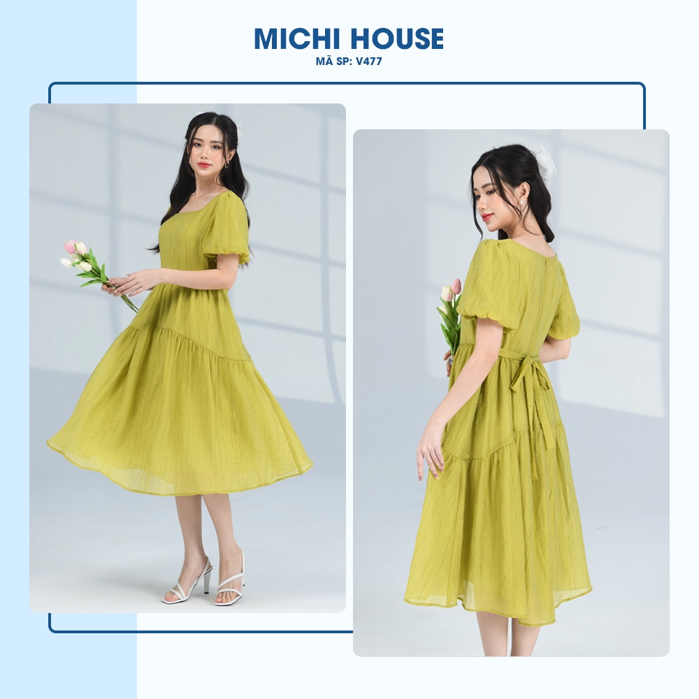 Đầm Babydoll Dáng Suông Michi House Váy Xuông Thiết Kế Dài Dáng Dài Qua Gối Bồng Bềnh Freesize Bầu Mặc Xinh V477