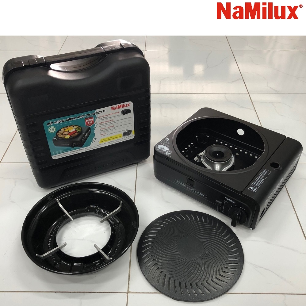 Bếp nấu nướng không khói Namilux GS 2621PF, Vỉ nướng chống dính, Bảo hành chính hãng 12 tháng