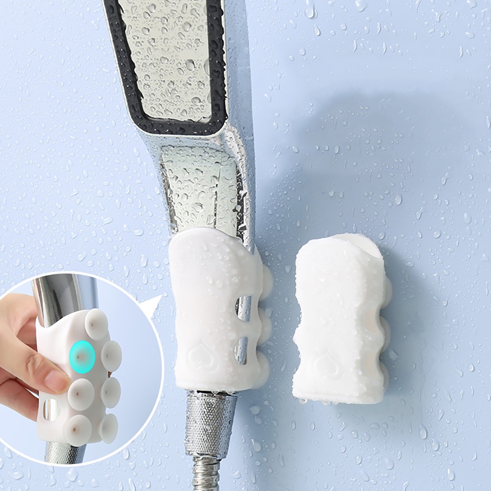 Giá Đỡ Đầu Vòi Hoa Sen Cầm Tay Bằng Silicone Có Giác Hút Gắn Tường Tái Sử Dụng Được