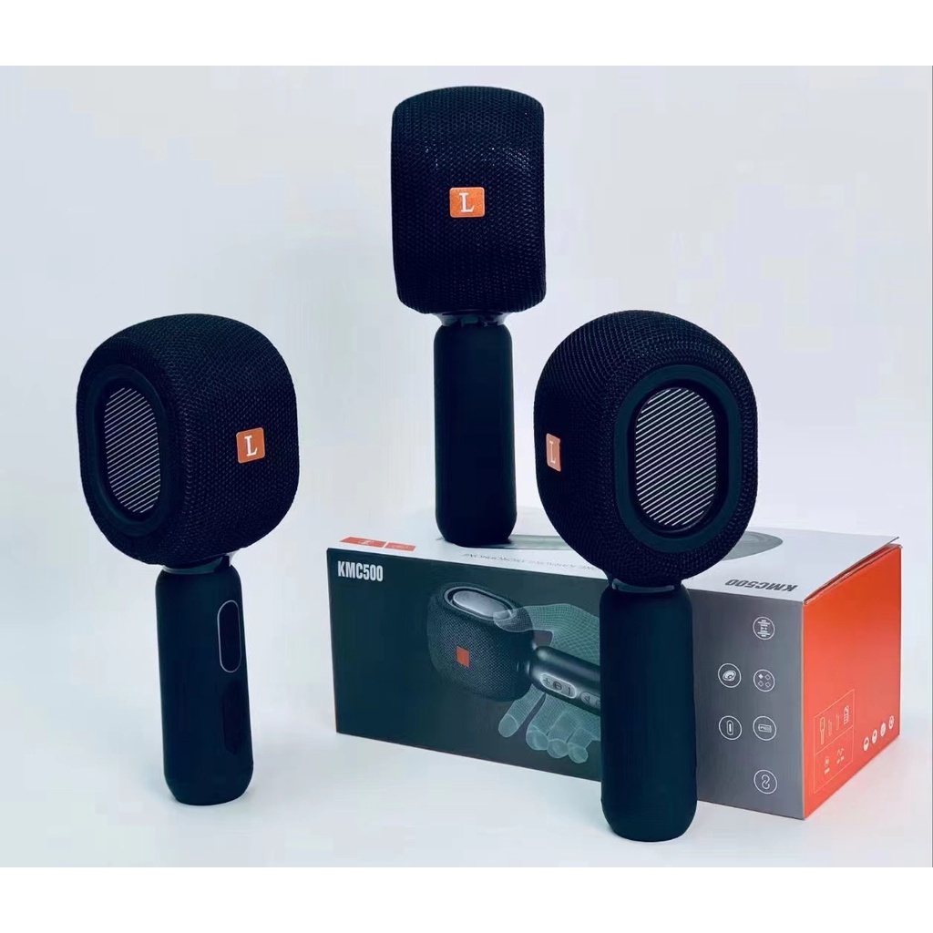 Micro Hát Karaoke Bluetooth Floveme L KMC500 - Phiên Bản Kèm Loa Cao Cấp - Công Suất 12W - Âm Thanh Trong Trẻo