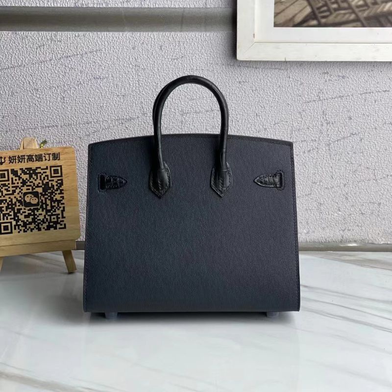 Túi Xách HM Birkin da pháp kết hợp da cá sấu