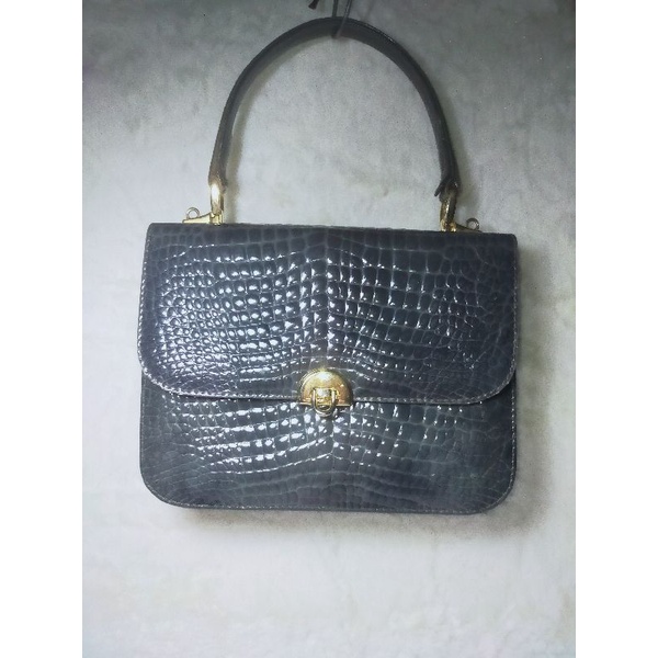 Túi xách si da cá sấu bóng kính