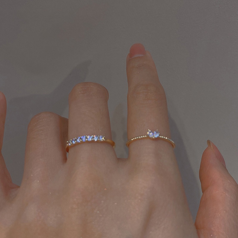 Nhẫn Đính Đá Zircon Phong Cách Hàn Quốc Sang Trọng Cho Nữ