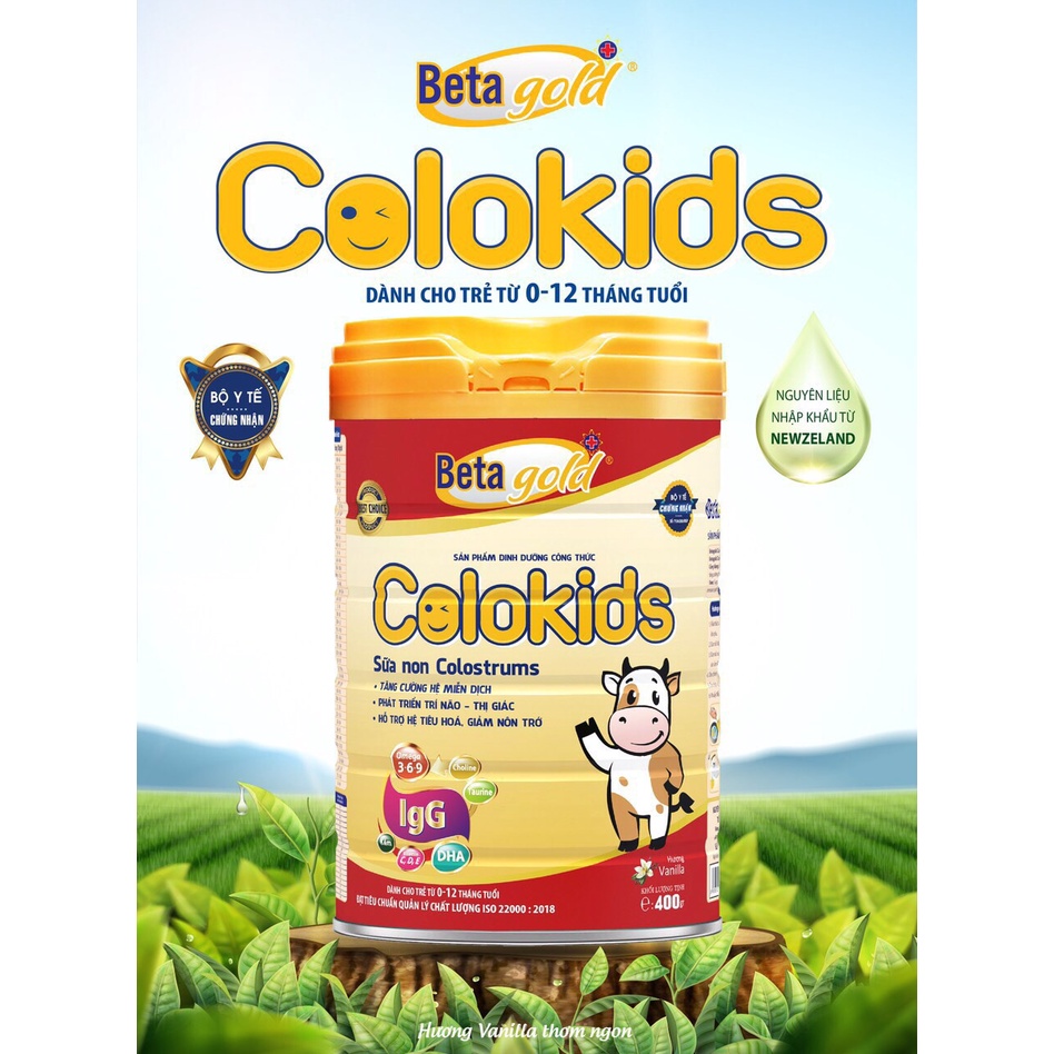(Chính Hãng) Sữa Betagold Colokids 900g - Tăng cường hệ miễn dịch, hỗ trợ tiêu hóa ở trẻ (0-12 tháng).