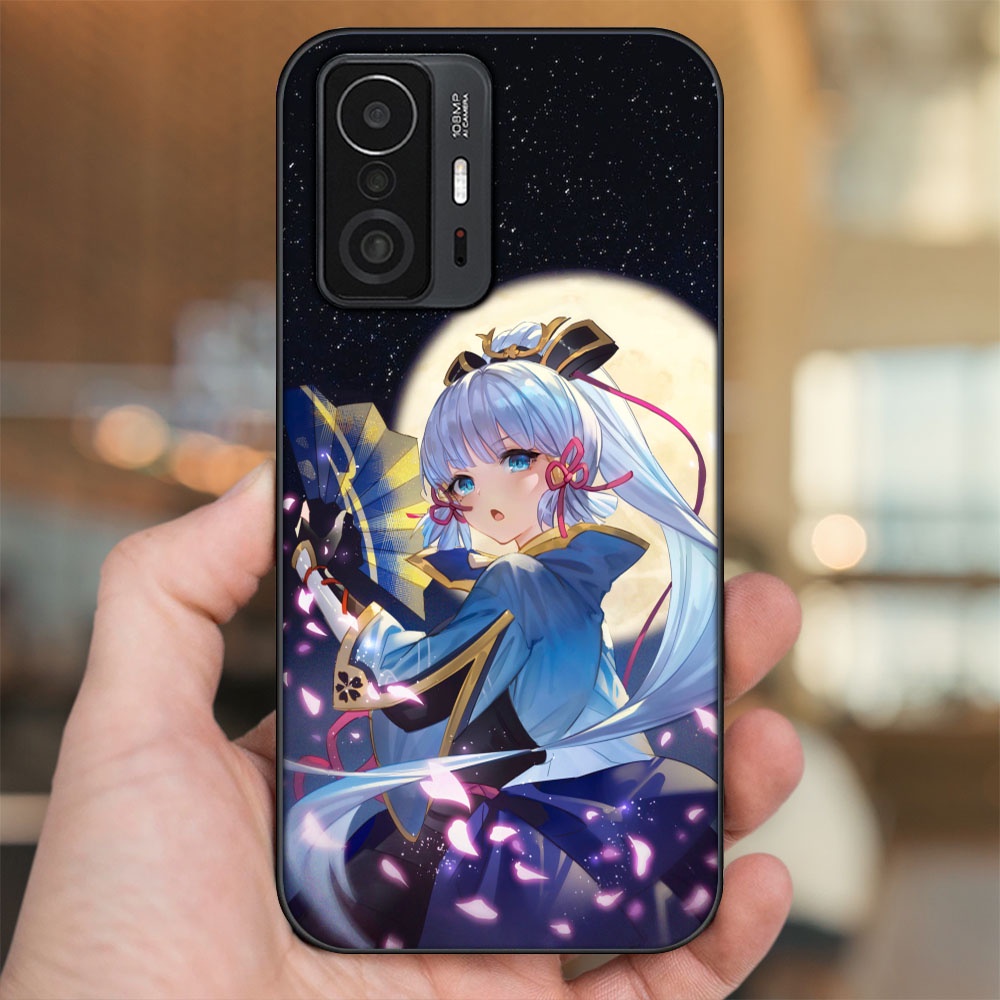 Ốp lưng Xiaomi 11T Pro 5G viền đen in hình Ayaka Genshin Impact