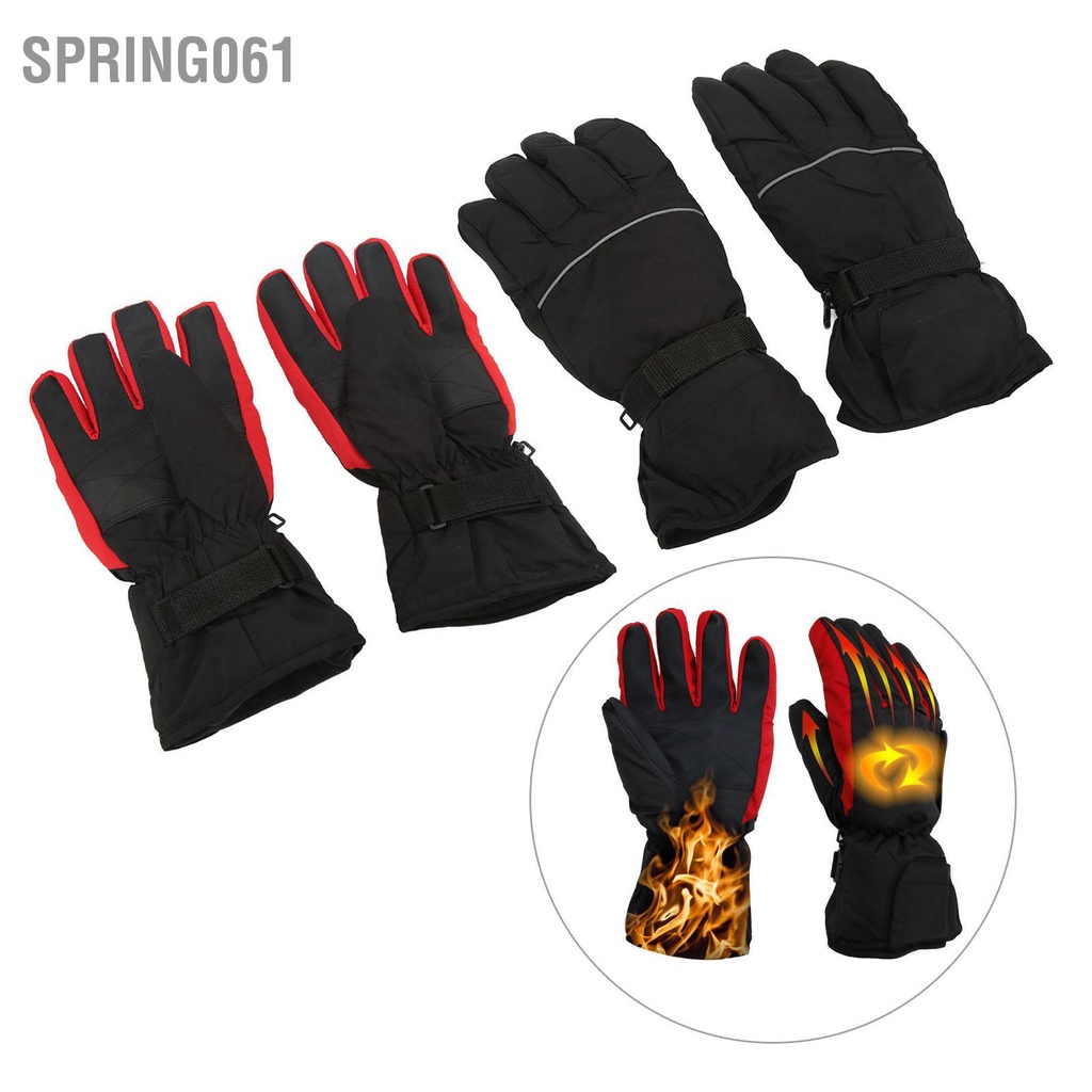[Hàng Sẵn] Găng tay sưởi điện Polyester chống thấm nước chạy bằng pin ấm mùa đông để trượt tuyết 【Spring061】